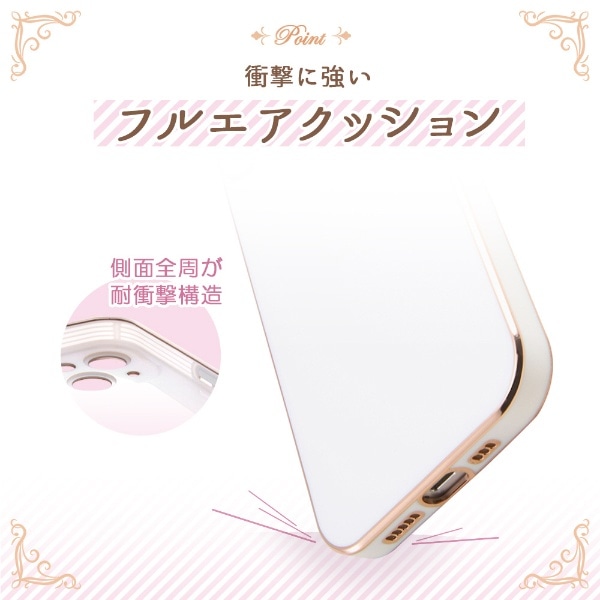 iPhone 13 TPUソフトケース メタリック Felame/ホワイト/ピンク