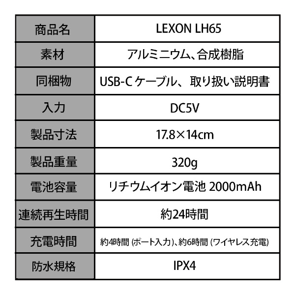 LEXON Mina ポータブルLEDランプ バッテリー寿命24時間 周囲9色 圧力調