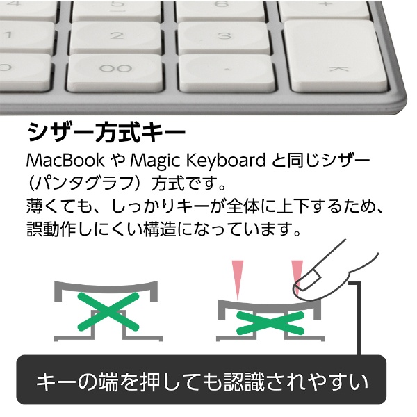 テンキー Mac用 シルバー/ホワイト [有線 /USB (Type-C)](ホワイト