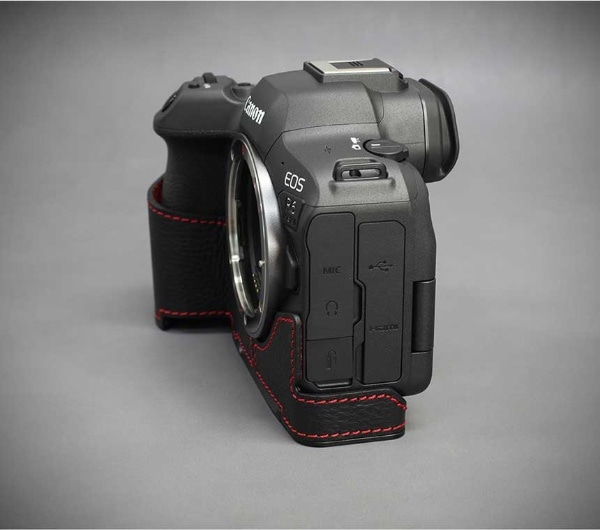 キャノン EOS R6 MarkII 用本革カメラハーフケース ブラック CN