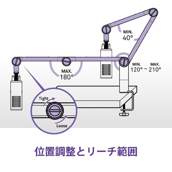 マイクアーム Boom Arm Mini ブラック AP-BOOMS-B1(ブラック