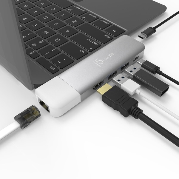 MacBook Pro/Air用［USB-C オスｘ2→メス HDMI / USB-Aｘ2 / USB
