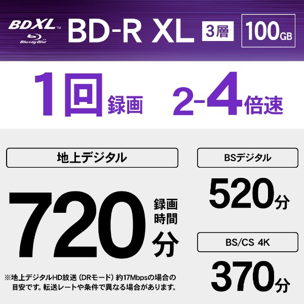 録画用BD-R XL 【生涯保存用ディスク「M-DISC」】 VBR520YMDP3V1 [3枚