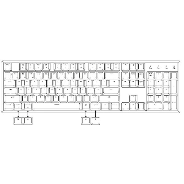 キーボード K10 White LED(茶軸・英語配列) K10-A3-US [有線