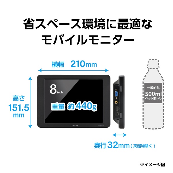 PCモニター plus one HDMI ブラック LCD-8000VH5B [8.0型 /XGA(1024