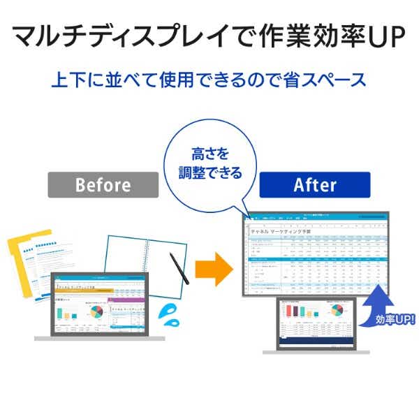 USB-C接続 PCモニター フリースタイルスタンド＆USB-C ブラック LCD