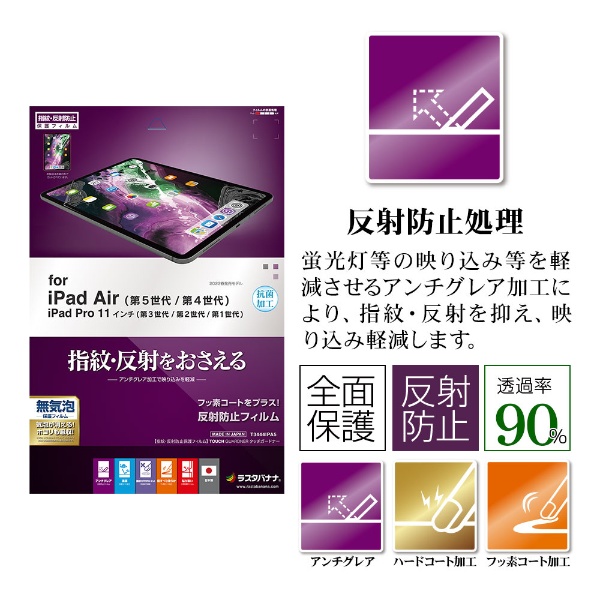 78%OFF!】 10.9インチ iPad Air Pro11 指紋防止 エアレスフィルム