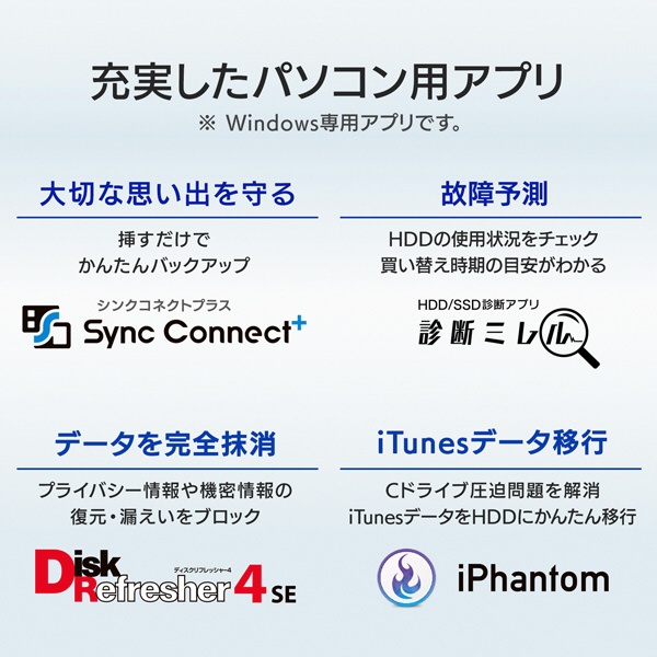 HDD-UTL2K 外付けHDD USB-A接続 家電録画対応(Chrome/Mac/Windows11