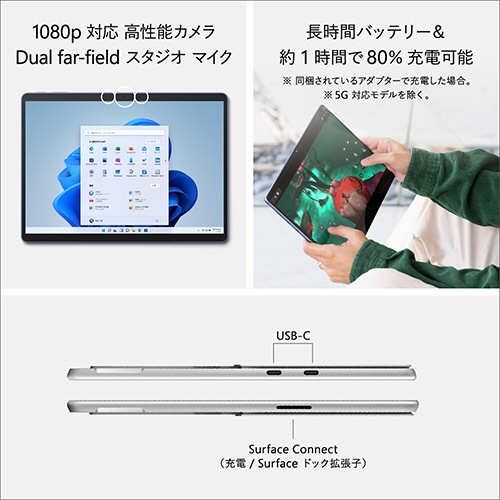 Surface Pro 9 プラチナ [Windows 11 Home/Core i5/メモリ:8GB/SSD