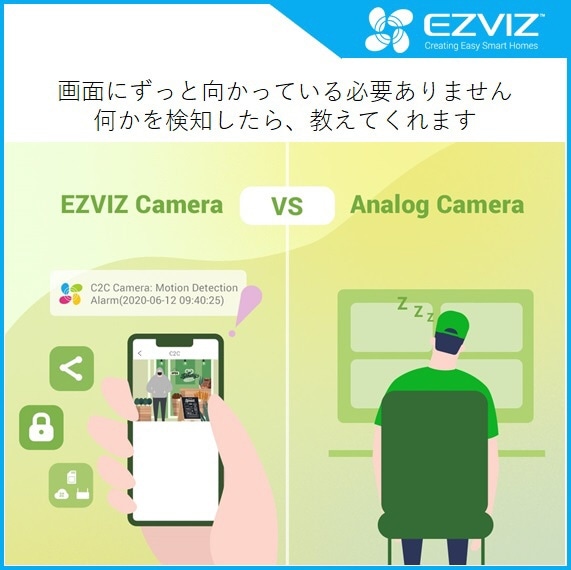 EZVIZ CS-BC2 屋内用 見守り 防犯カメラ ネットワークカメラ 極小