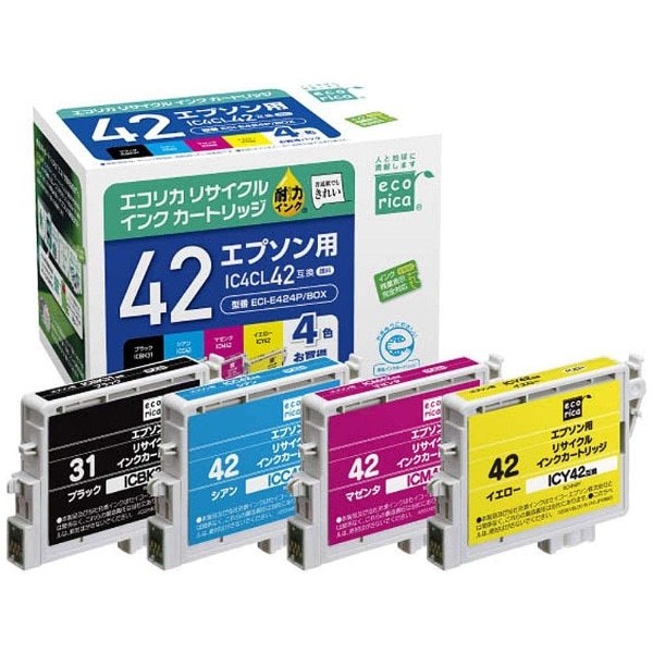 ECI-E424P/BOX 互換プリンターインク 4色パック[ECIE424PBOX](その他