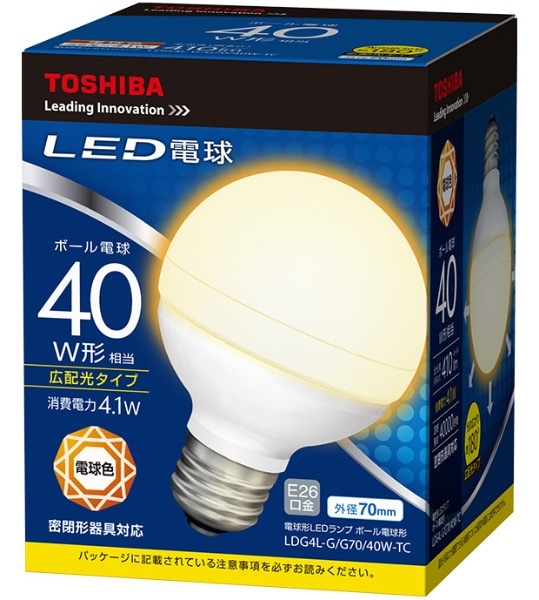 LED電球 LDG4L-G/G70/40W-TC [E26 /ボール電球形 /40W相当 /電球色 /1