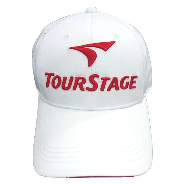 メンズ ゴルフキャップ TOURSTAGE(ホワイト×レッド/フリーサイズ：56