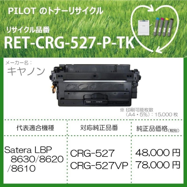RET-CRG527-P-TK リサイクルトナー キャノン CRG-527互換 ブラック