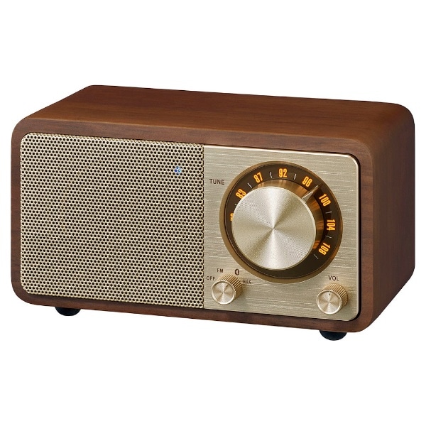FMラジオ対応 ブルートゥーススピーカー ウォールナット WR-301