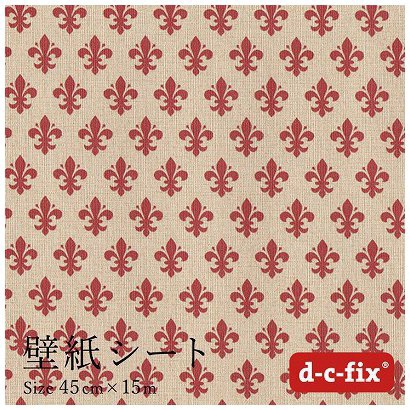 粘着シート(強粘着)D-C-FIX45CM巾/200-2058 15M巻 パターン柄赤(DS2058