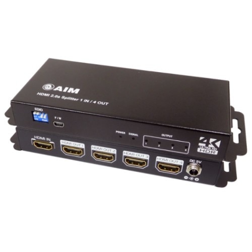 4K 60p対応 HDMIスプリッター AIM ブラック AVS2-18G104(ブラック