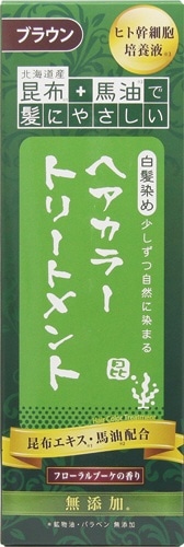 昆布と馬油のヘアカラートリートメント ブラウン 200g(ｺﾝﾌﾞﾄﾊﾞｰﾕﾉﾍｱｶﾗｰ