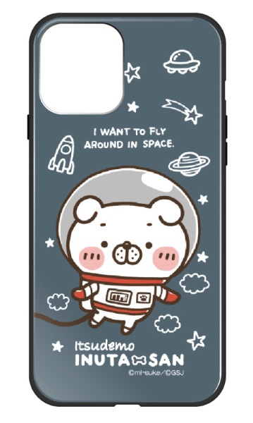 iPhone 13 LINEスタンプ みーすけ ガラスハイブリッド C. スペース