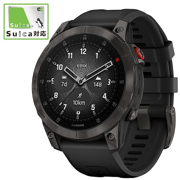 010-02582-15 epix 【Suica対応】 GARMIN Sapphire Carbon Gray DLC Ti