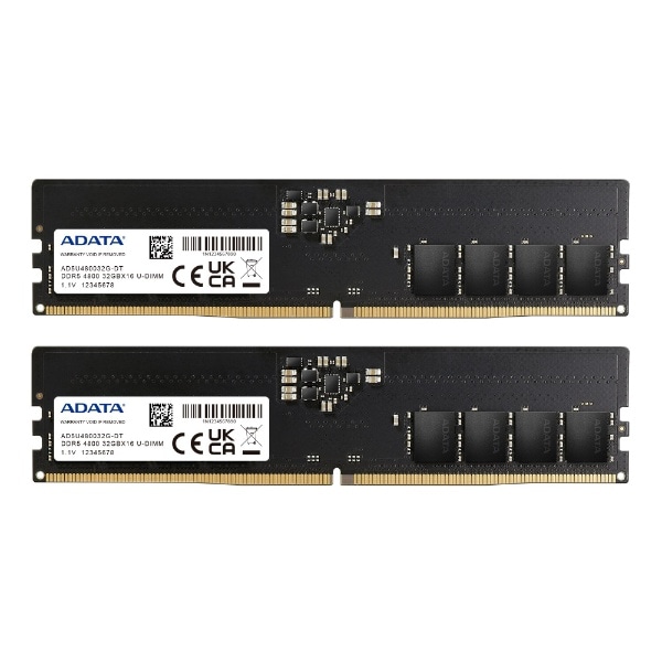 増設メモリ DDR5-4800 ブラック AD5U480032G-DT [DIMM DDR5 /32GB /2枚