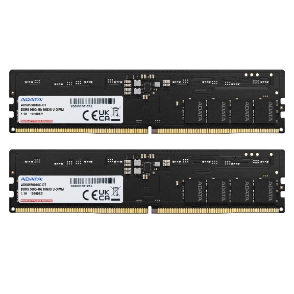 増設メモリ DDR5-5600 ブラック AD5U560016G-DT [DIMM DDR5 /16GB /2枚