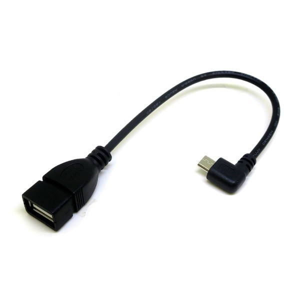 USB変換ホストアダプタ [micro USB オス→メス USB-A /0.2m /左L型