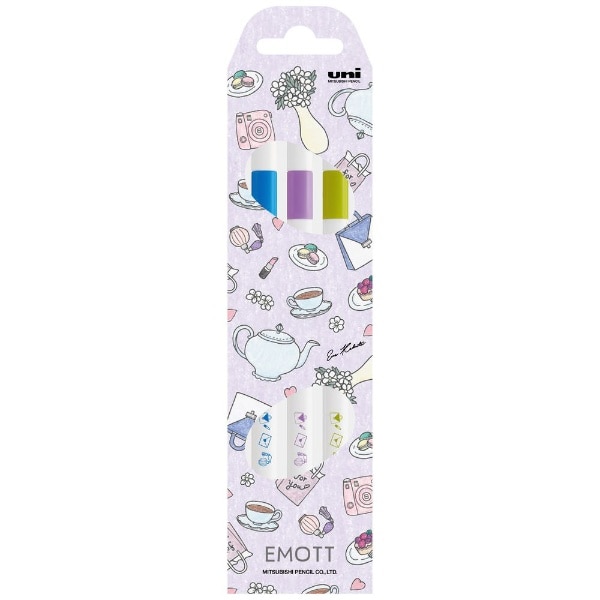 EMOTT(エモット) 【限定】水性サインペン 3色セット 0.4mm ラベンダー