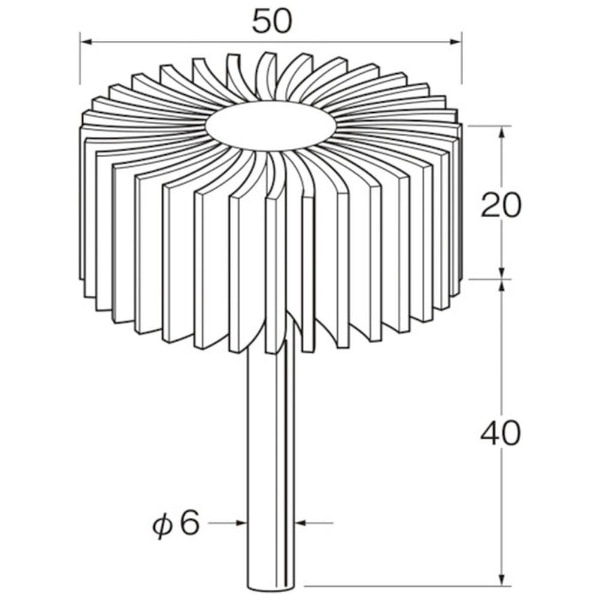リューター ダイヤモンドフラップサンダー軸長（mm）： 40粒度