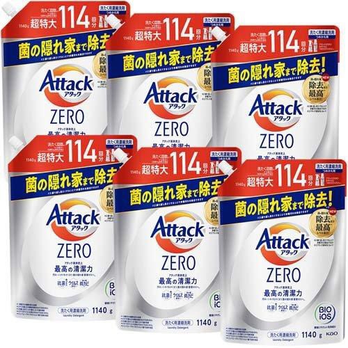 ケース販売】 アタックZERO つめかえ用 1140g×6個 アタックZERO(AZｶｴ