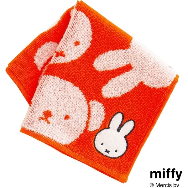 miffy（ミッフィー）タオルハンカチ ミッフィーとボリス オレンジ