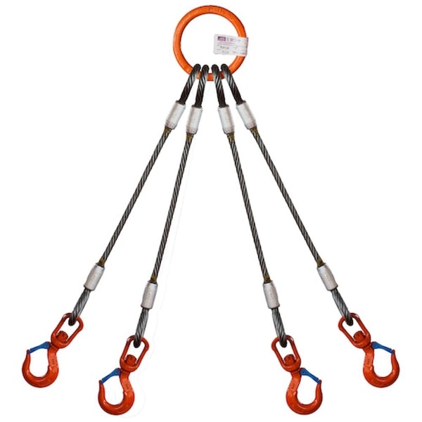 クリアランス最安 大洋製器工業 4本吊 ワイヤスリング 3.2t用×1m(Vベル