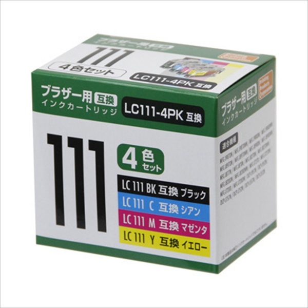 互換プリンターインク [ブラザー LC111-4PK] 4色パック PP-BLC111-4P