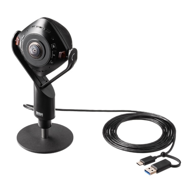 ウェブカメラ＋マイク・スピーカー USB-C＋USB-A接続 360度(Chrome/Mac/Windows11対応) CMS-V71BK  [有線](ブラック): ビックカメラ｜JRE MALL