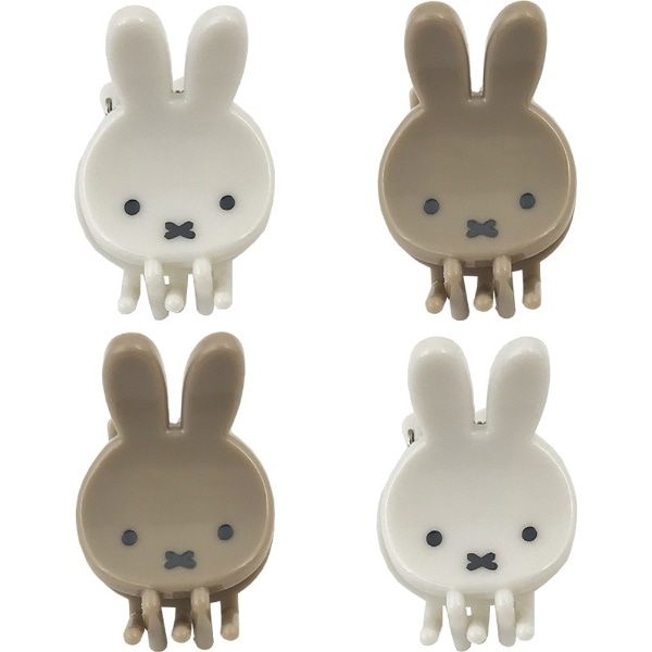 ミッフィー ミニクリップ4P IVORYGREIGE 463880 miffy - ヘアアクセサリー