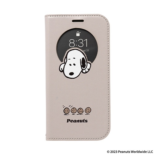 iPhone 15専用］PEANUTS/ピーナッツ CERTA フリップ窓付きダイアリー