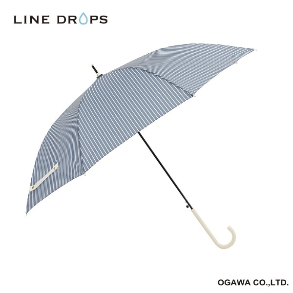 長傘 ストライプ LINEDROPS ブルー 24LD-UST-60J-2 [雨傘 /60cm