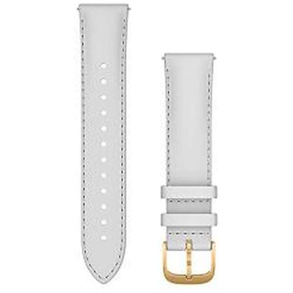 Quick Release oh 20mm White Italian Leather / 24K Gold PVD 010-12924-68[101292468]