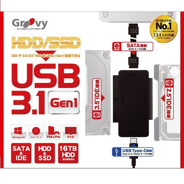 HDDȒPڑZbgmSATA  IDEhCup  USB-An USB3.1 gen1 ڑP[u ubN UD-3102SAIDE