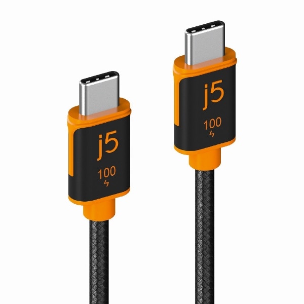 USB|CtoC[d^ʐMP[uPD100WΉ1.8m ubN JUCX25L18 [USB Power DeliveryΉ]