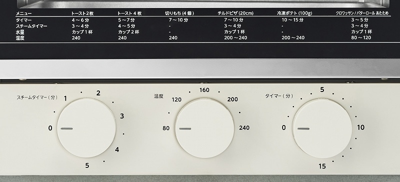 扉が外せるスチームオーブントースター OB-T133BK-WH【ビックカメラ