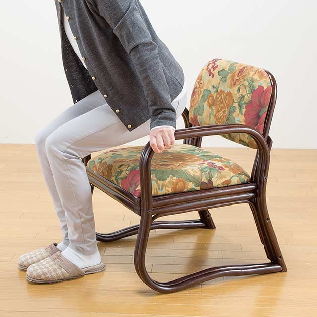 天然籐思いやり座椅子 ミドルタイプ-