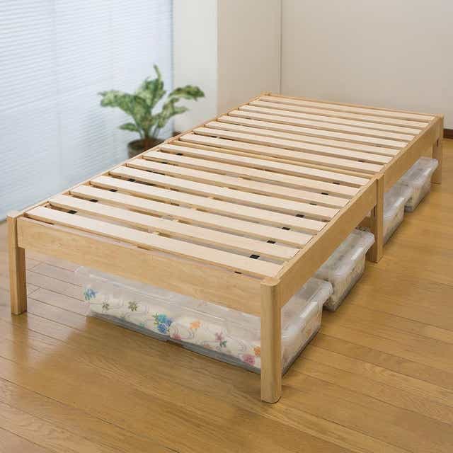 組み立て簡単な天然木すのこベッド シングル 木製 ベッド スノコベッド 