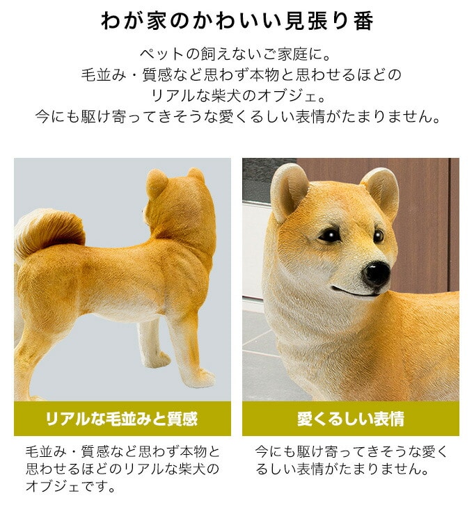 NEW 本物そっくりアニマル 柴犬 親柴 置物 しばいぬ グッズ ガーデンオーナメント ガーデニング 犬 オブジェ アニマルオブジェ: Liveit  トップページ｜JRE MALL