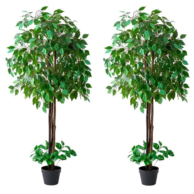 光触媒 [ベンジャミン2本セット] 人工観葉植物 フェイクグリーン 大型 ...