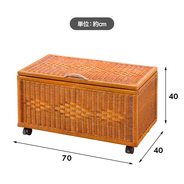 ラタン 収納ケース カゴ フタ付き 内布付き 衣類収納 収納ボックス 