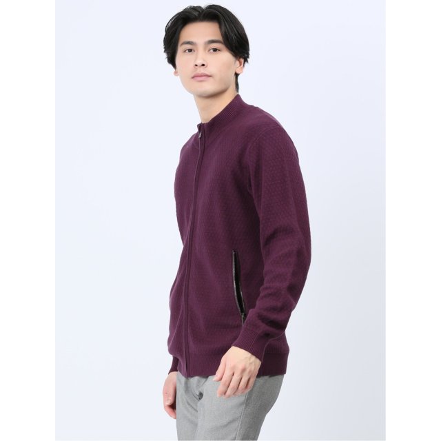 ジャガード スタンドニットアウター【renoma HOMME】(XL 14ワイン