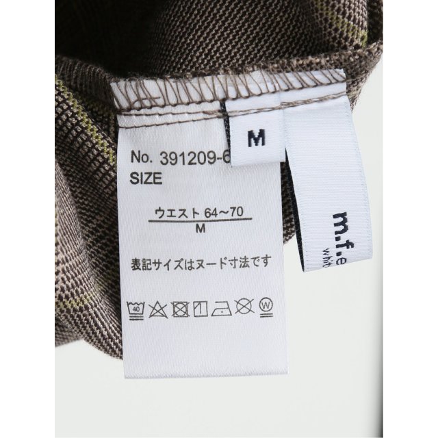 チェック柄 タックテーパードパンツ【m.f.editorial】(M 33ベージュ