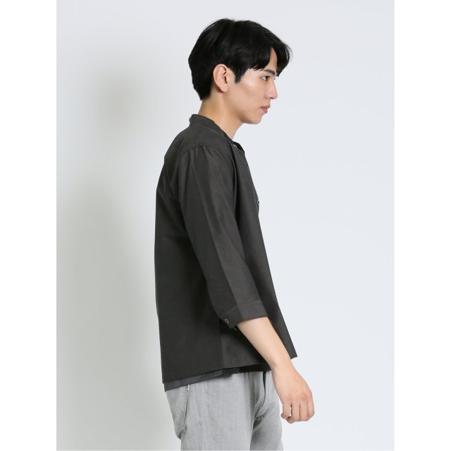 シャンブレー バンドカラー7分袖シャツ【renoma HOMME】(M 06グレー