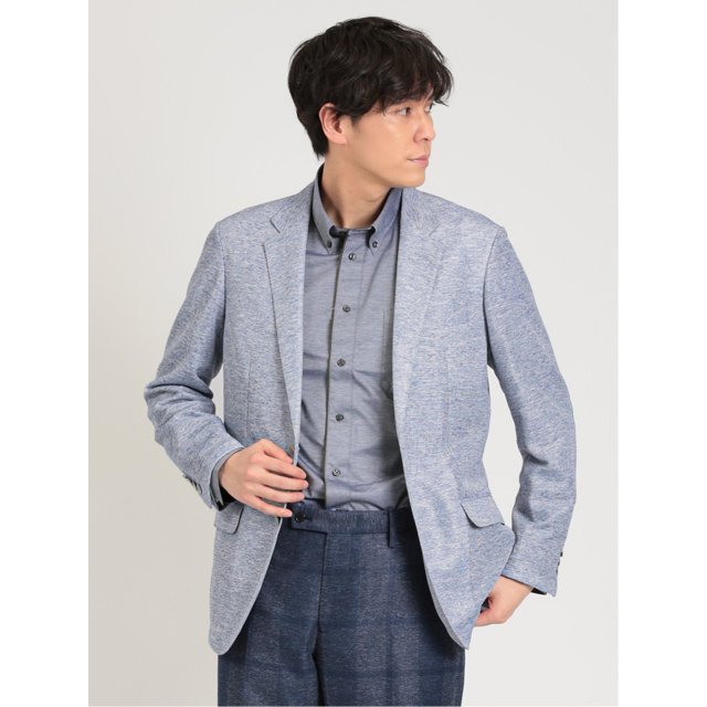 TechLinen スリムフィット 2ボタンジャケット 青【TAKA-Q】(L 70青): トップページ｜JRE MALL